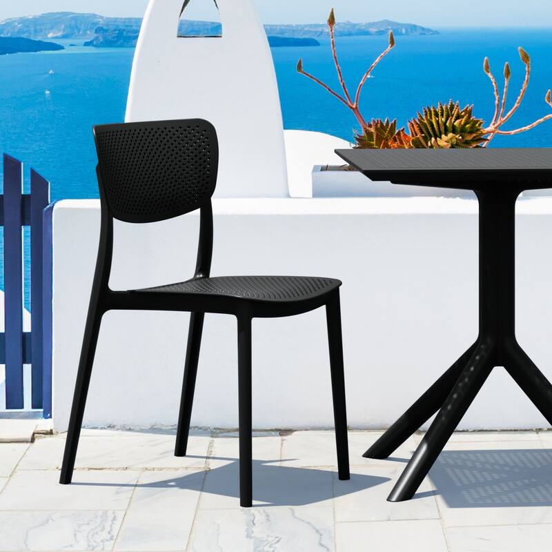 3-Piece Black Patio Bistro Set 33"