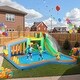 preview thumbnail 2 of 7, Qaba Inflatable Bounce House with Water Slide and Large Splash Pool, 8 in 1 Bouncy Water Park with 680W High Power Blower