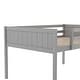 preview thumbnail 8 of 20, Full Size Low Loft Bed with Convertible Ladder, Wooden Sturdy Kids Bed Frame with Safety Guardrails for Bedroom, Grey