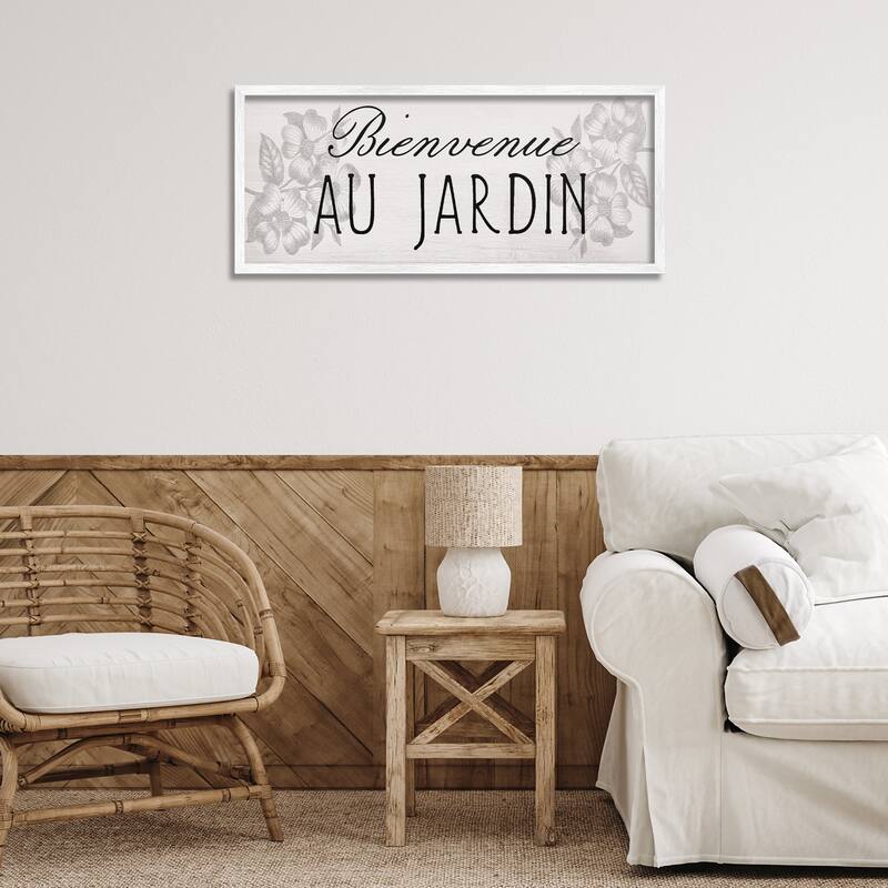 Stupell French Garden Welcome Framed Giclee Art Design By Lil' Rue