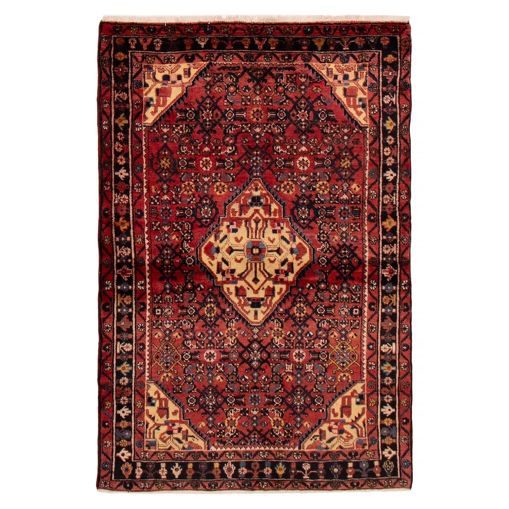 ECARPETGALLERY Hand-knotted Andelz Red Wool Rug - 4'5 x 6'8