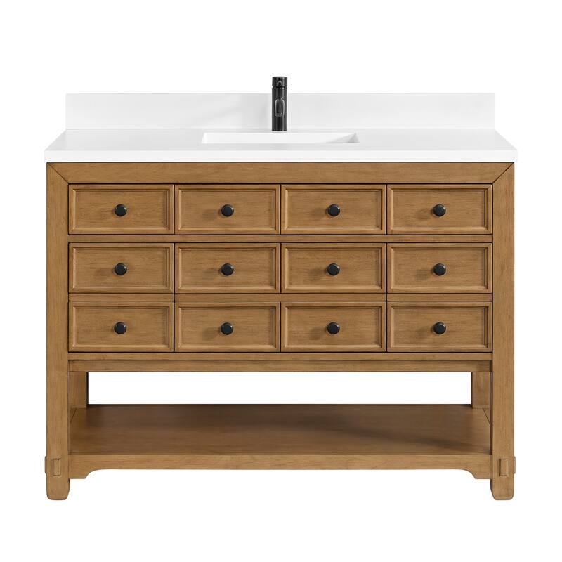 James Martin Vanities 505-V48-1WZ Malibu 48" Free Standing Single - Amber Birch - Wood Finish