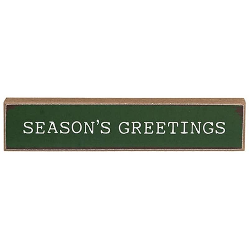 Rustic Christmas Mini Wooden Sign Seasons Greetings Theme- 3 Asstd. - 6" x 0.50" x 1"