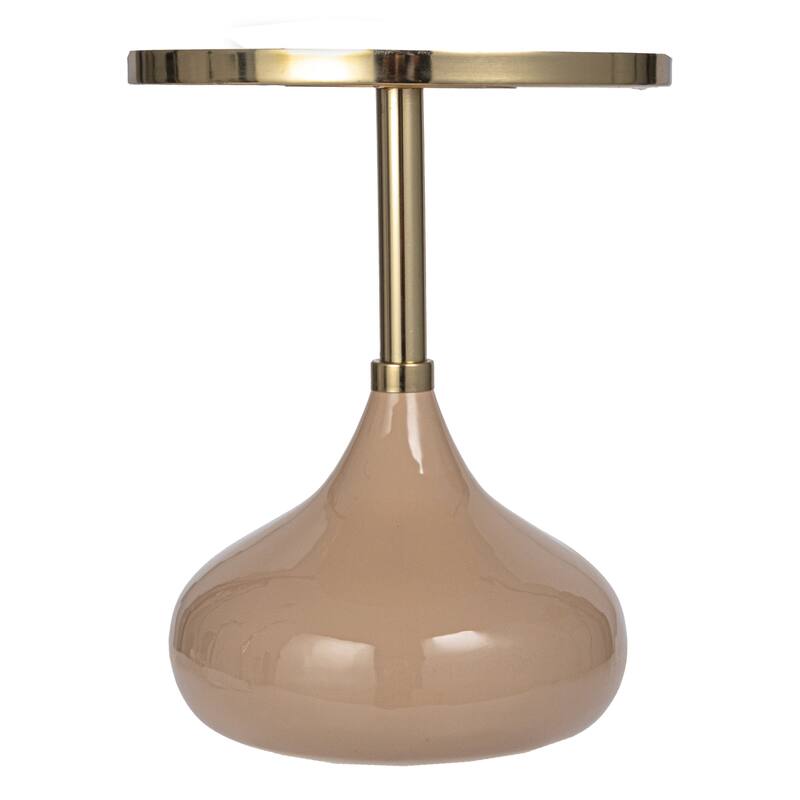 Sturdy Enameled Metal Tray Table - 14.0"L x 14.0"W x 17.3"H