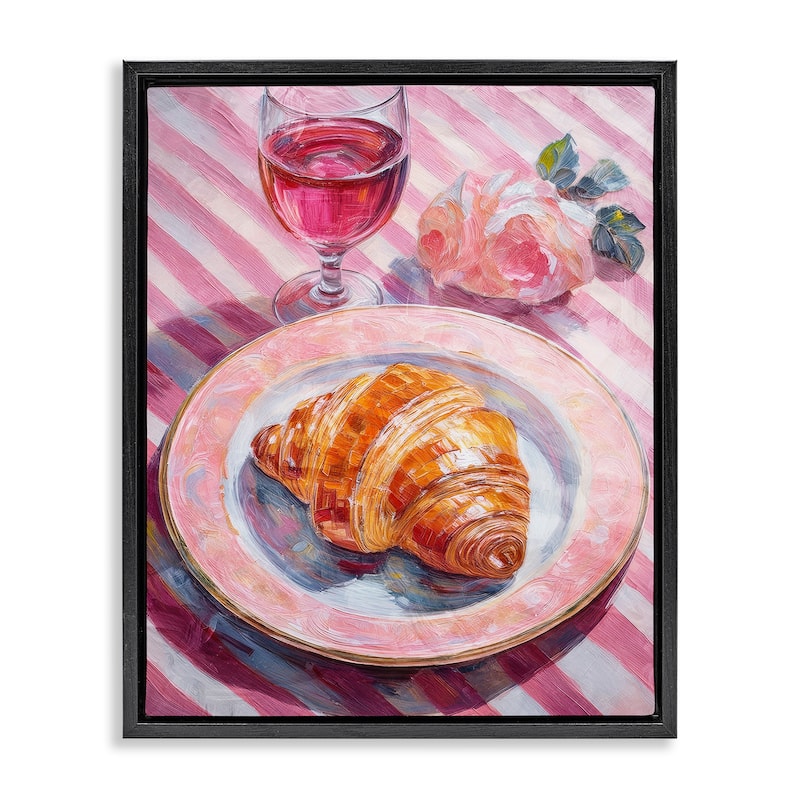 Stupell Pastel Brunch Meal Framed Floater Canvas Wall Art Design By Lil' Rue - 17 x 21 - Black