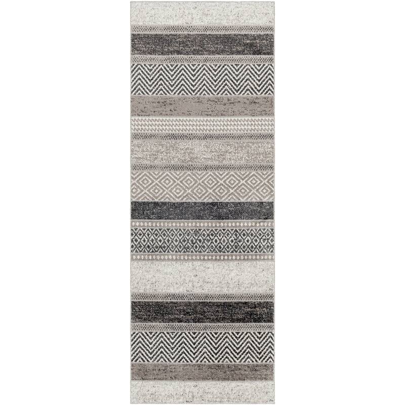 Livabliss Bonney Machine Washable Modern Striped Area Rug
