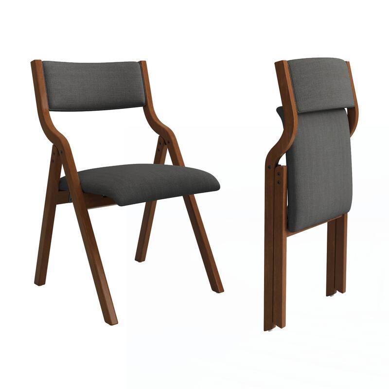 Upholstered folding Dining chair,2-Pack