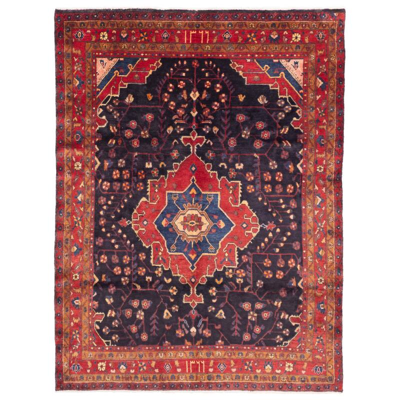 ECARPETGALLERY Hand-knotted Anadol Dark Navy Wool Rug - 6'6 x 8'6