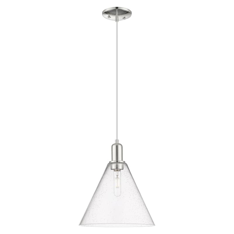 Innovations Lighting Endless Possibilities Arcadia - Berkshire Glass - 1 Light 12" Cord Hung Mini Pendant - Polished Nickel/Seedy