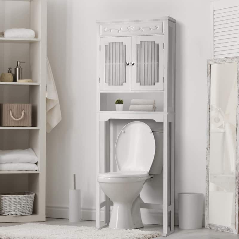 Teamson Home Lisbon Wooden Over-the-Toilet Space Saver - Colored - White
