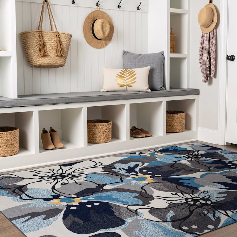 World Rug Gallery Modern Floral Non-Slip Area Rug