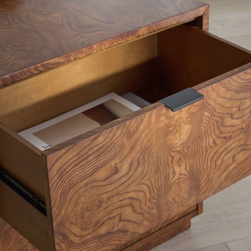 SAFAVIEH Couture Frankie Burl 2-Drawer Nightstand