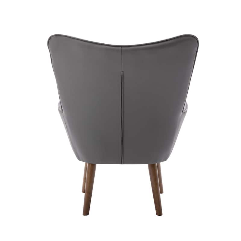 Porthos Home Hardan PU Leather Upholstered Accent Chair with Rubberwood Legs
