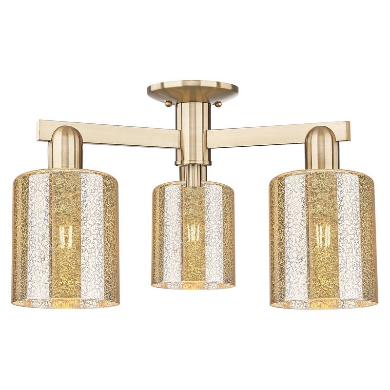 Innovations Lighting 716-3F-11-23 Cobbleskill Semi-Flush Cobbleskill 3 - Champagne Bronze / Mercury