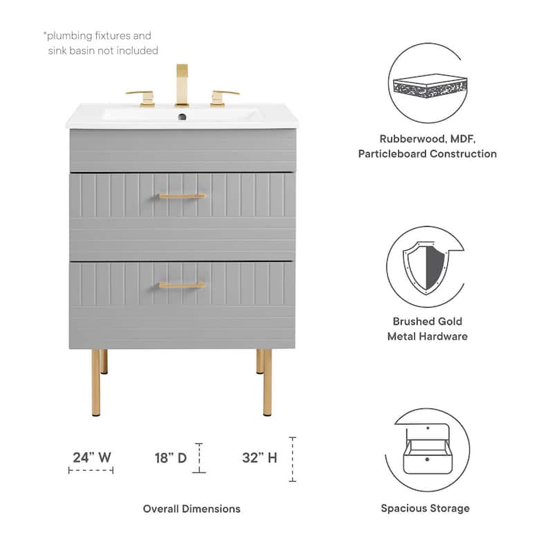 Daybreak 24" Bathroom Vanity Cabinet (Sink Basin Not Included)