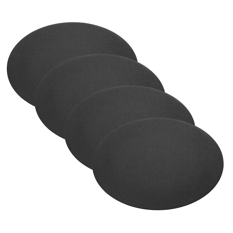 Villeroy & Boch Manufacture Rock Oval Faux Leather Reversible Placemat, Set of 4 - Black