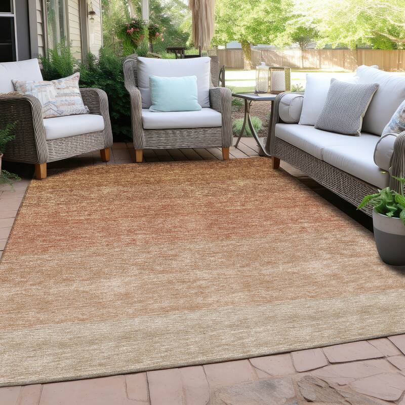 Machine Washable Indoor/ Outdoor Chantille Ombre Solid Rug - Paprika - 2'6" x 3'10"
