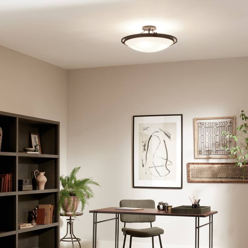 Kichler Lighting 23.25 inch 4-Light Semi Flush Mount Light Black