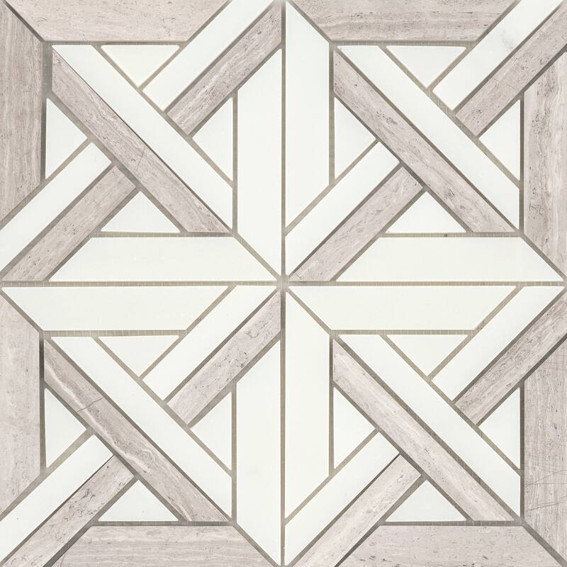 Emser Tile Alluro - 12" x 12" Square Basketweave Mosaic Wall Tile - - Cream