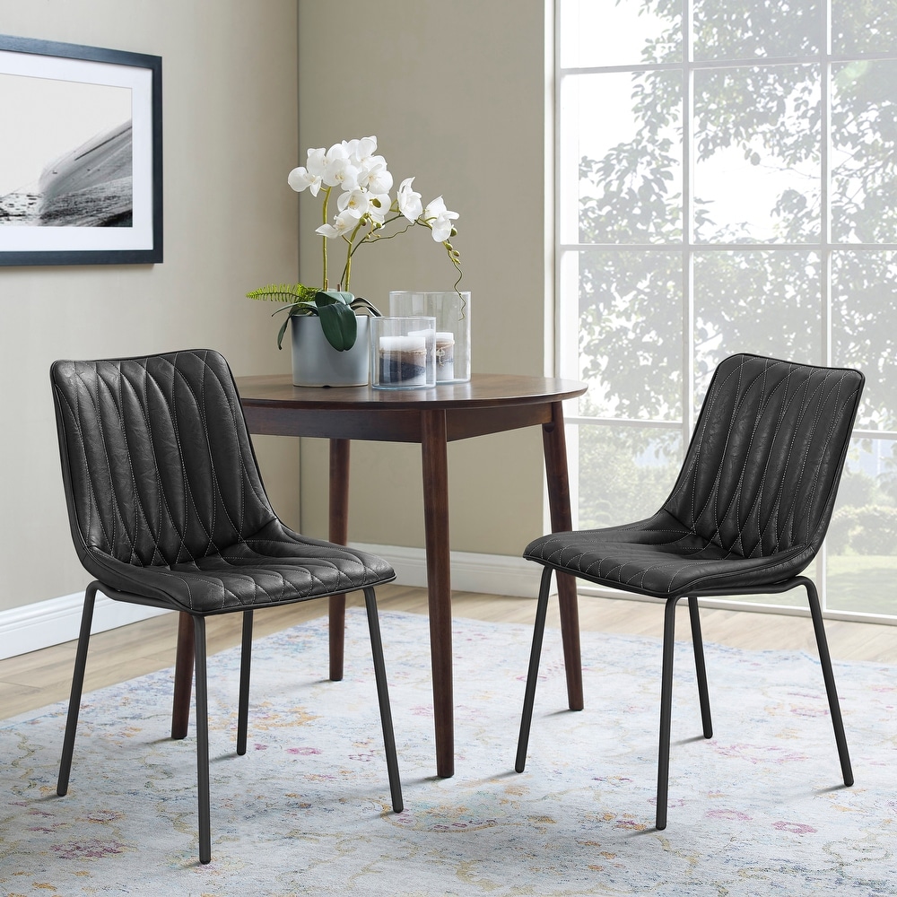 Black Mid Century Modern Carson Carrington Dining Chairs Bed