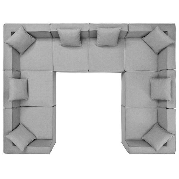 slide 2 of 40, Saybrook Outdoor Patio Upholstered 8-Piece Sectional Sofa