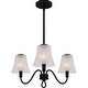 preview thumbnail 1 of 5, McKinney 3-Light Matte Black Chandelier