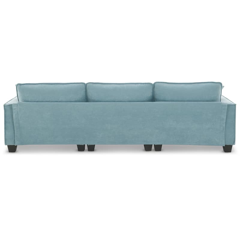 100" L-Shaped Convertible 4 Seater Sectional Sofa with Removable Ottoman and Matching Pillows, Perfect for Living Room