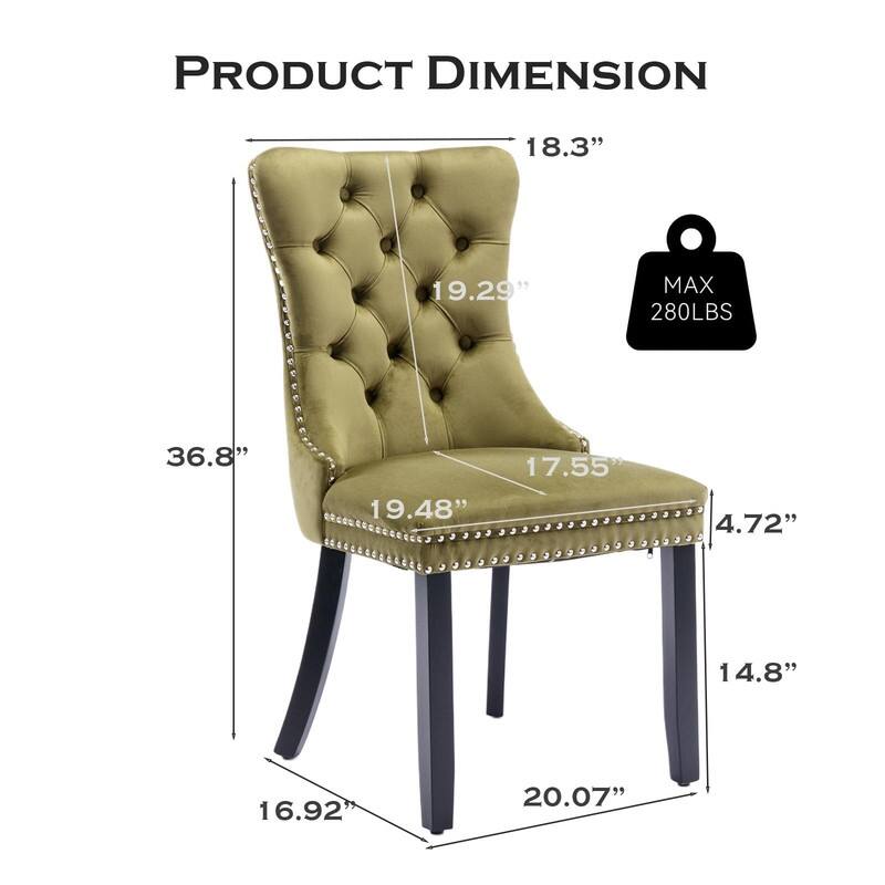 Tufted Naliheads Solid Wood Upholstered Dining Chairs Set of 6