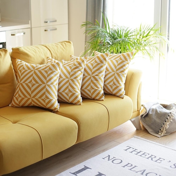 Mike Co. Geometric Throw Pillow Covers Set of 4 On Sale Bed