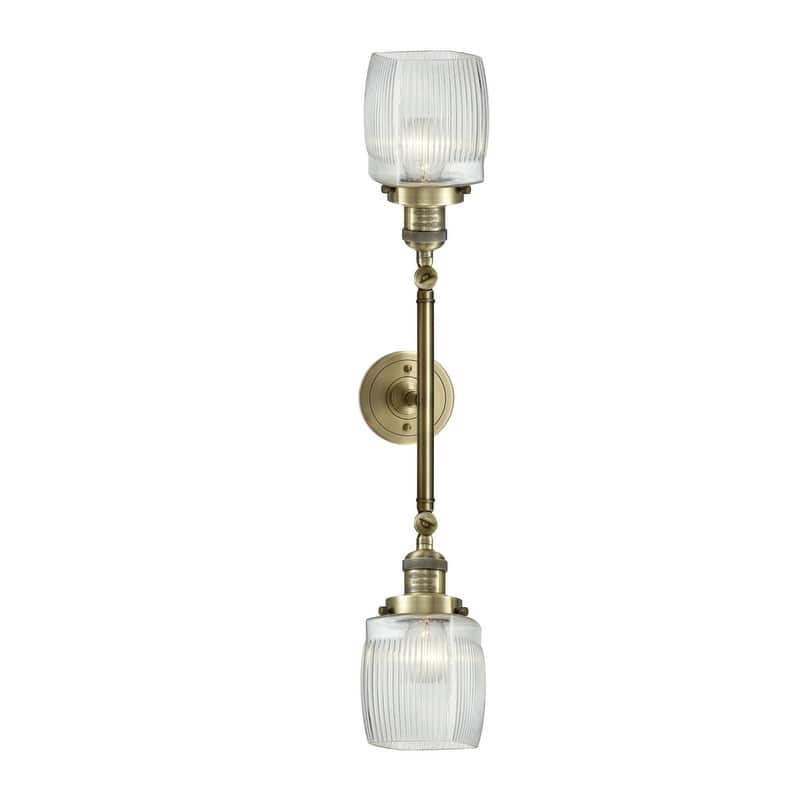 Innovations Lighting Colton 2 Light 22" Wide Bathroom Vanity Light - Antique Brass / Thick Clear Halophane