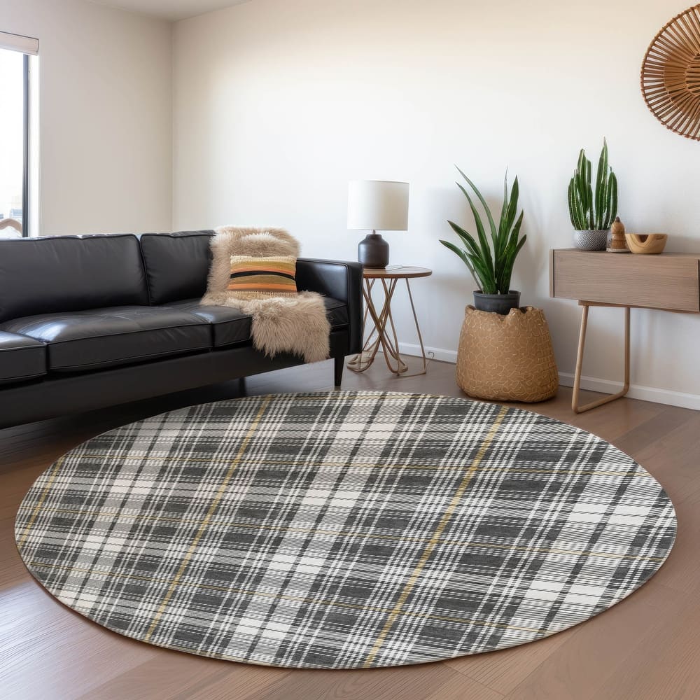 Premium Washable Super Soft Farmhouse Plaid Mayfield Rug