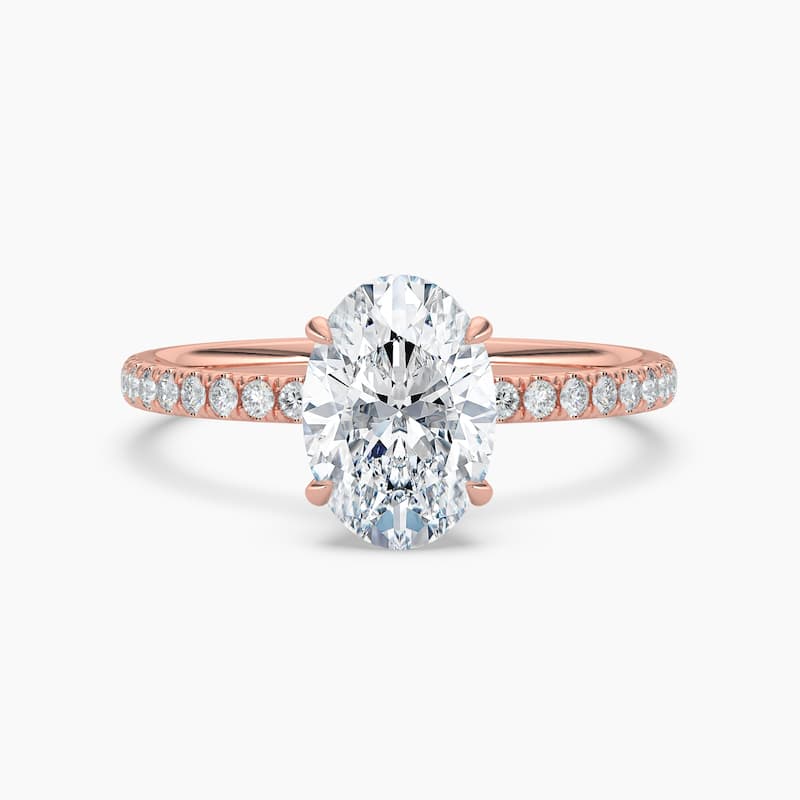 Auriya 14k Gold Oval Lab Grown Floral Petal Diamond Accent Engagement Ring 1.00 to 5.00 ct. tw. (F-G, VS) - 8.5 - 1.50 carats - Rose