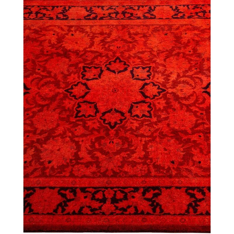 Overton Hand Knotted Wool Vintage Inspired Modern Contemporary Overdyed Orange Area Rug - 3' 2" x 5' 2"