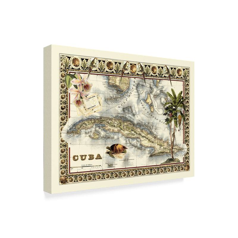 Vision Studio 'Tropical Map Of Cuba' Canvas Art