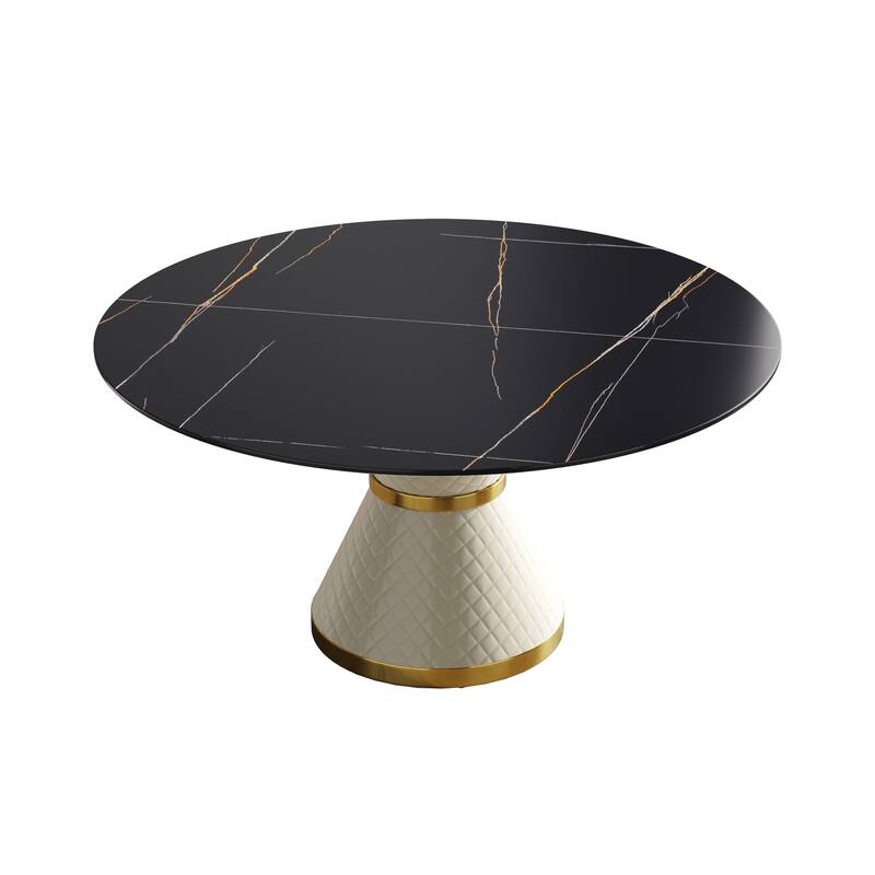 59" Round Dining Table Modern Kitchen Table for 6~8 People
