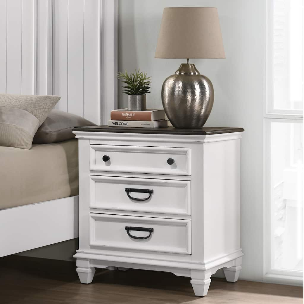 Clelane Wood 3-Drawer Nightstandand