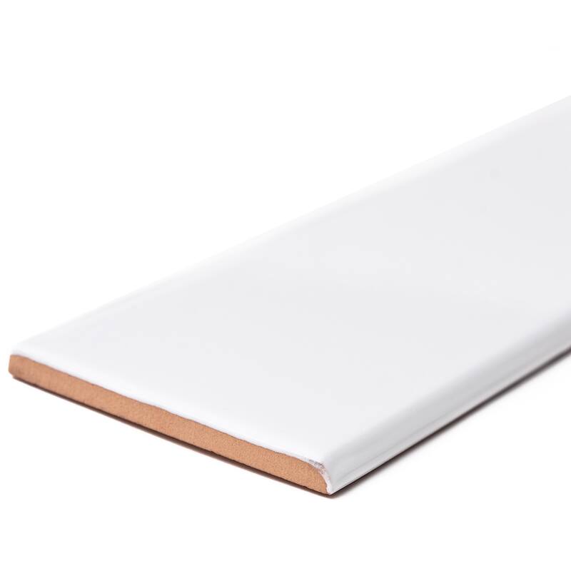 The Tile Life Fresno 3x12 White Ceramic Bullnose Wall Tile - 3 x 12 - 1 Piece