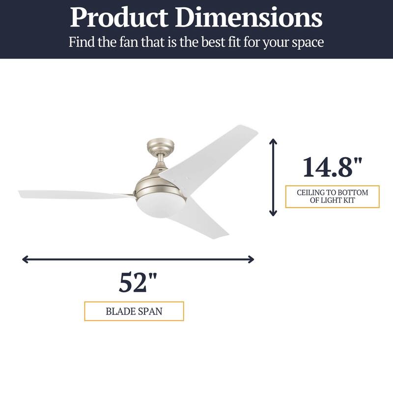 52" Prominence Home Maxon Indoor Ceiling Fan with LED Light, Remote Control