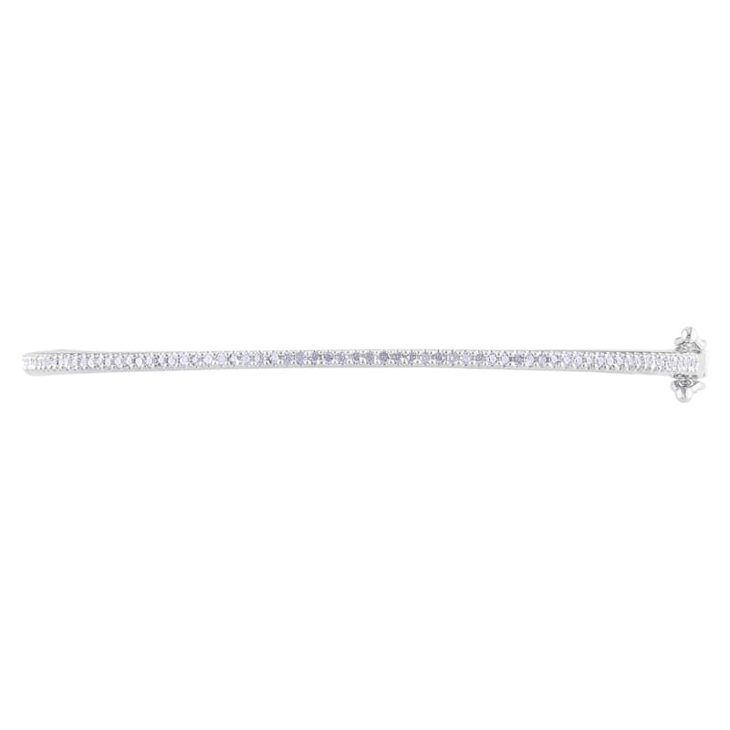 Miadora Sterling Silver 1/4ct TDW Diamond Bangle Bracelet - White