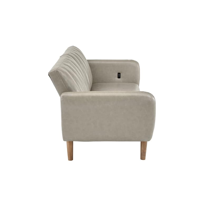 Sogndal Upholstered Convertible Split-Back Futon Sofa Bed with USB Charging Ports by iNSPIRE Q Modern