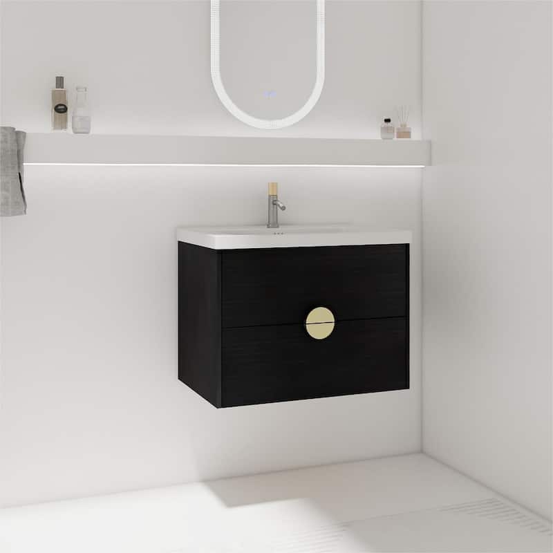 Bathroom Vanity With Sink In 24/28/30/60 Inch, Floating Bathroom Vanity With Soft Close Drawer