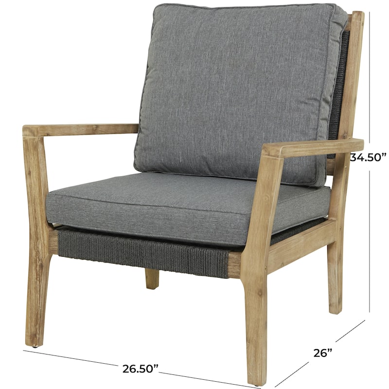 Wood Outdoor Sofa with Cushions - Dark Grey - Roche River Decor