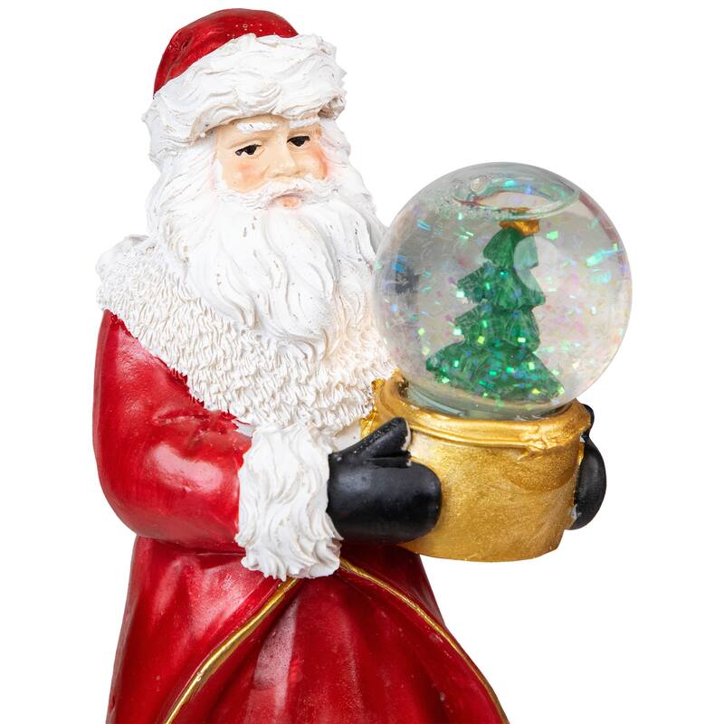 9" Old-World Santa with Snow Globe Christmas Stocking Holder