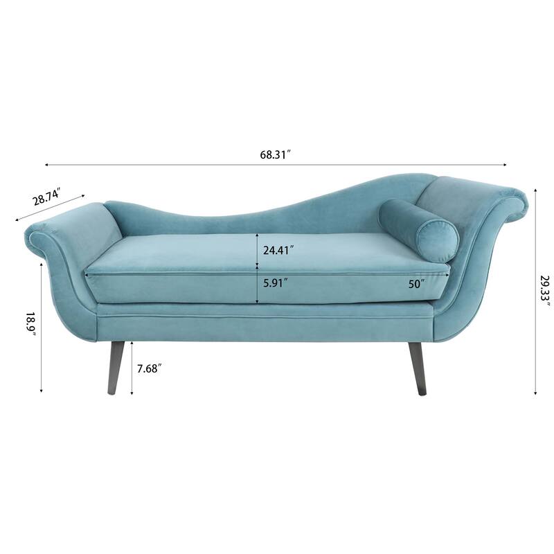 Vintage Chaise Lounge with Scroll Arms by Christopher Knight Home