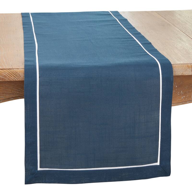 Classic Border Design Table Runner - Navy Blue