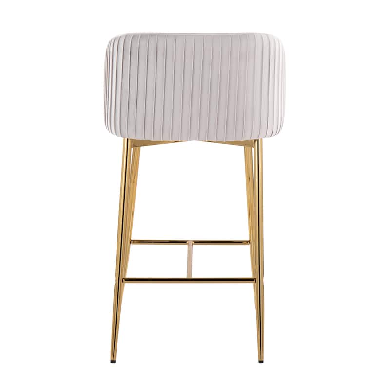 Silver Orchid Pleated Fixed-Height Counter Stool - Set of 2