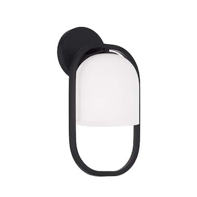 7.5" W X 14" H 1-Light Capsule Sconce with Soft White Glass - 7.75"W x 14"H x 7"E