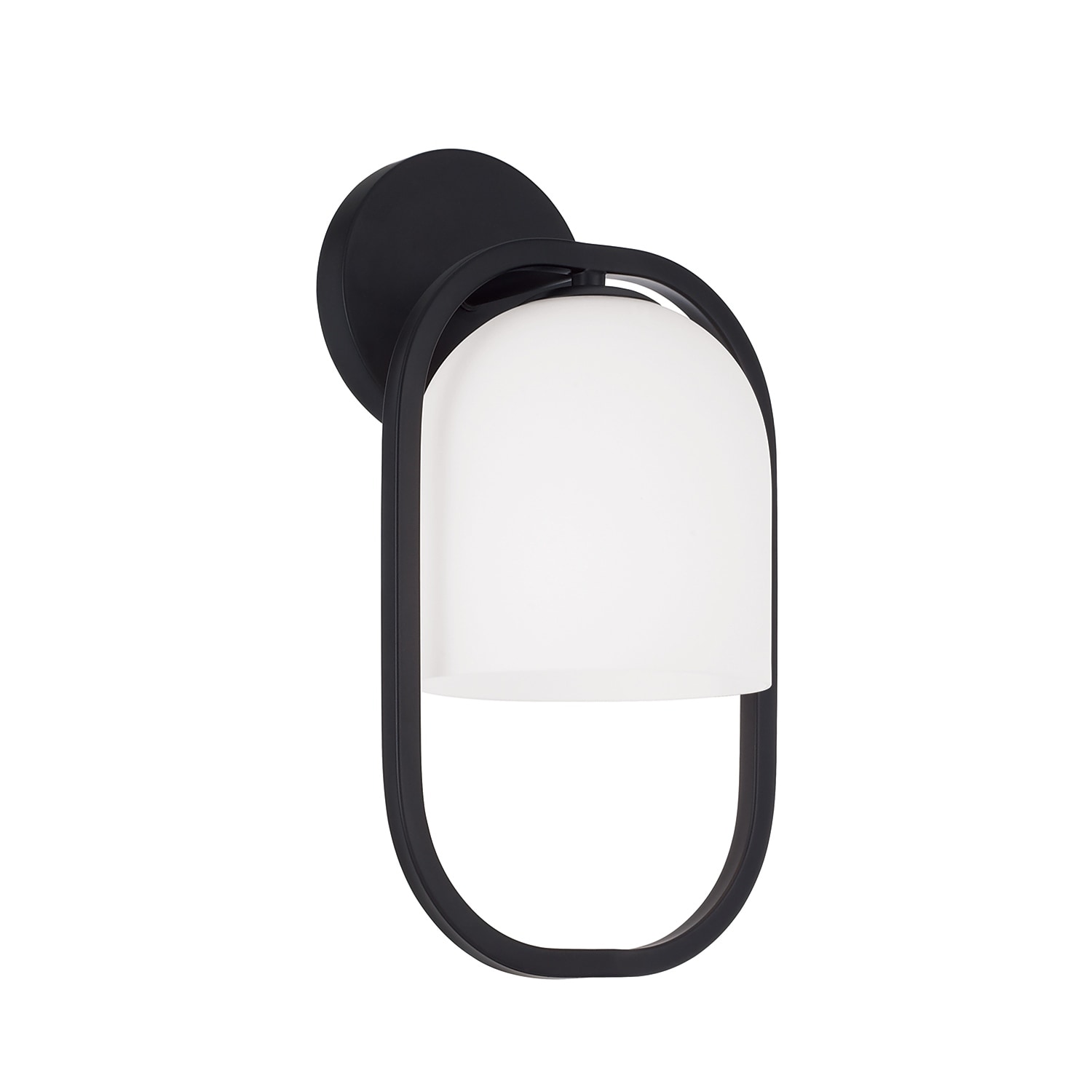 7.5" W X 14" H 1-Light Capsule Sconce with Soft White Glass - 7.75"W x 14"H x 7"E