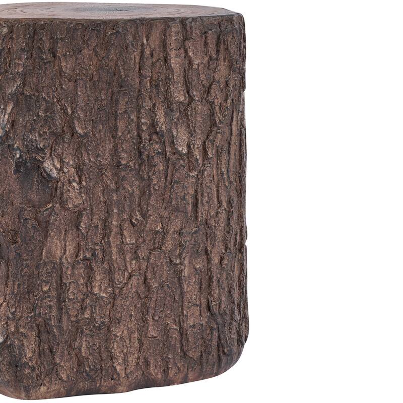 Christopher Knight Home - Reed 16.93"H Outdoor Rustic Faux Wood Tree-Stump MGO Side Table, Fully Assembled - 15.28