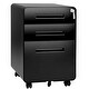 preview thumbnail 21 of 39, Superday 3-drawer Wheeled Metal Vertical File Cabinet Black